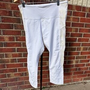 Lululemon White Activewear Legging Decorative Mesh Detail Athleisure Yoga 12